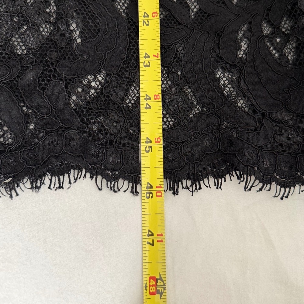 Lulus Whimsigoth Black Coquette Lace Deep V-Neck Midi Dress XS Eyelash Trim - Picture 12 of 12